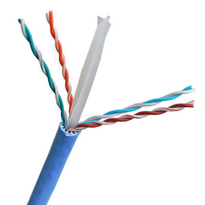 পিভিসি ইনসুলেশন Cat6a ল্যান ক্যাবল 500Mhz TIA568 C.2 কপার সিসিএ কন্ডাক্টর ব্লু