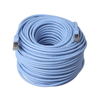 RJ45 সংযোগকারী সহ ইন্ডোর ইথারনেট Cat5e প্যাচ কর্ড 100m FTP STP PVC জ্যাকেট