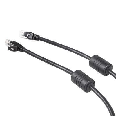 24AWG কালো ইথারনেট কেবল ক্যাট 6, RJ45 সংযোগকারী 100 Ft ইথারনেট কর্ড