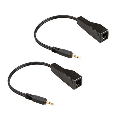 Cat5 Cat6 কাস্টম ওয়্যার অ্যাসেম্বলি 3.5 মিমি স্টেরিও থেকে RJ45 ফিমেল অডিও এক্সটেন্ডার