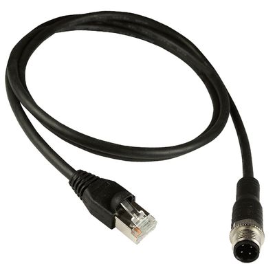 M12 থেকে Rj45 গিগাবিট ইন্ডাস্ট্রিয়াল ইথারনেট কেবল Cat5e Cat6 কালো রঙ