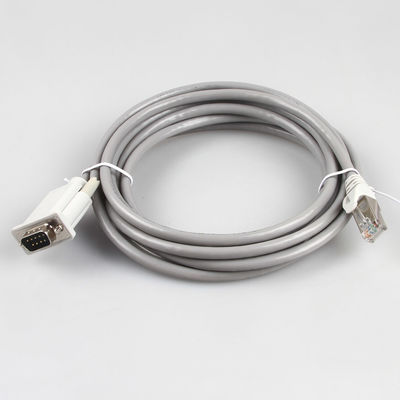 CAT5E ইথারনেট ইন্ডাস্ট্রিয়াল ওয়্যার হারনেস 26AWG 8P8C RJ45 থেকে DB9 মহিলা ধূসর রঙ