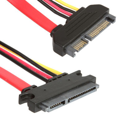 HDD এর জন্য স্থিতিশীল এক্সটেনশন SATA 3 কেবল, পুরুষ থেকে মহিলা 7+15 পিন SATA 3.0 6gbps