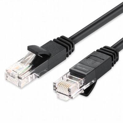 কালো CCA UTP FTP Cat5e প্যাচ কর্ড তারের সাথে RJ45 পুরুষ সংযোগকারী