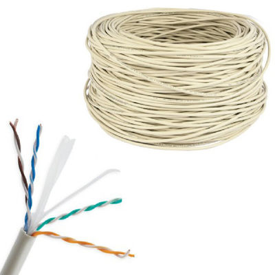 ইন্ডোর গ্রে প্যাচ কর্ড UTP ক্যাট 6, CU 4pr 0.55mm বিশুদ্ধ কপার LSZH CAT6 কেবল