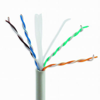 ইন্ডোর গ্রে প্যাচ কর্ড UTP ক্যাট 6, CU 4pr 0.55mm বিশুদ্ধ কপার LSZH CAT6 কেবল