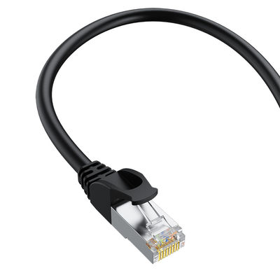 কালো SFTP Cat6 প্যাচ কর্ড ডবল ঢালযুক্ত 24AWG খাঁটি কপার RJ45 সংযোগকারী