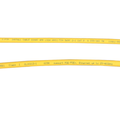 স্থিতিশীল 22AWG Cat6a S FTP কেবল, 4 জোড়া LSHF LSOH Cat6a S/FTP LSZH