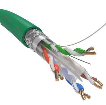 4 জোড়া 23AWG 550Mhz RJ45 Cat6a FTP কেবল, ডাবল শিল্ড কেবল ইথারনেট Cat6a
