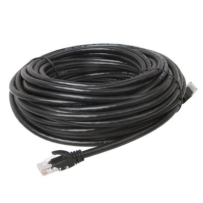 CMG মডুলার প্লাগ সংযোগকারী সহ কালো LSZH UTP Cat6a ল্যান কেবল