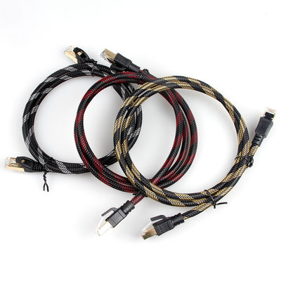 নাইলন ব্রেইডেড শিল্ডেড Cat7 ল্যান ক্যাবল S/FTP BC RJ45 কানেক্টর সহ নেটওয়ার্কিং