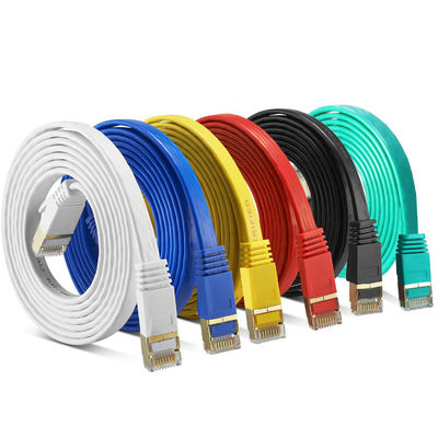 SFTP শিল্ডেড Cat7 প্যাচ কর্ড ফ্ল্যাট ইথারনেট মাল্টিকালার টেকসই