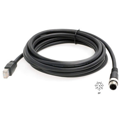 ফিল্ডবাস সেন্সরের জন্য ROHS Cat6 ইন্ডাস্ট্রিয়াল ইথারনেট কেবল M12 D কোড 8 পিন থেকে RJ45