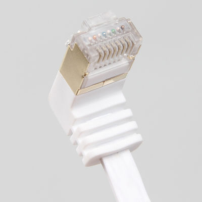 স্থিতিশীল সাদা ফ্ল্যাট Cat6 ইথারনেট কেবল, ব্যবহারিক গিগাবিট ইথারনেট কর্ড