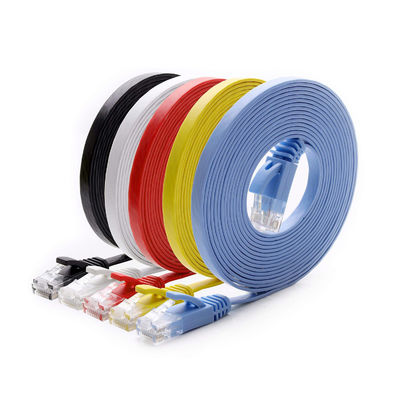 RJ45 8P8C সহ ফ্ল্যাট আল্ট্রা স্লিম Cat6 প্যাচ ক্যাবল বহুমুখী