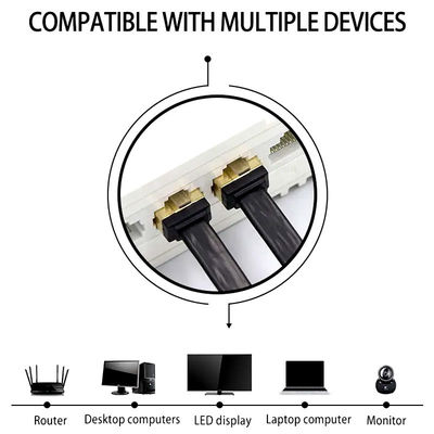 অতি পাতলা RJ45 Cat7 প্যাচ কর্ড ফ্ল্যাট নেটওয়ার্ক Cat5e CAT6 LSZH জ্যাকেট