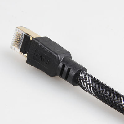 আউটডোর ইন্ডোর Cat8 প্যাচ কেবল নাইলন ব্রেইডেড 26AWG 40Gbps 2000MHz S/FTP