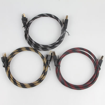 আউটডোর ইন্ডোর Cat8 প্যাচ কেবল নাইলন ব্রেইডেড 26AWG 40Gbps 2000MHz S/FTP