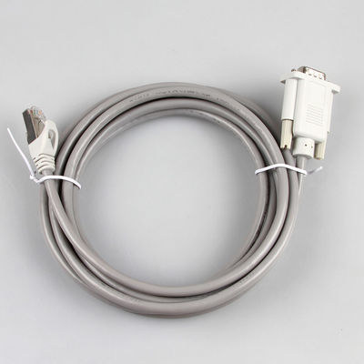 CAT5E ইথারনেট ইন্ডাস্ট্রিয়াল ওয়্যার হারনেস 26AWG 8P8C RJ45 থেকে DB9 মহিলা ধূসর রঙ