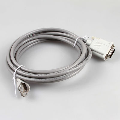 CAT5E ইথারনেট ইন্ডাস্ট্রিয়াল ওয়্যার হারনেস 26AWG 8P8C RJ45 থেকে DB9 মহিলা ধূসর রঙ