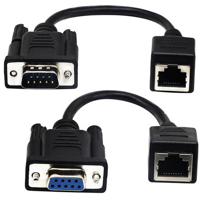 Cat5 Cat6 RJ45 থেকে RS232 কেবল, DB9 9 পিন ইন্ডাস্ট্রিয়াল ইথারনেট ক্যাবল অ্যাসেম্বলি