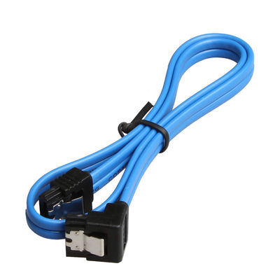 ব্লু প্র্যাকটিক্যাল SATA 3 6GB S তারের সাথে লকিং ল্যাচ সোজা 90 ডিগ্রি প্লাগ