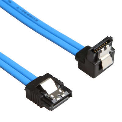 ব্লু প্র্যাকটিক্যাল SATA 3 6GB S তারের সাথে লকিং ল্যাচ সোজা 90 ডিগ্রি প্লাগ