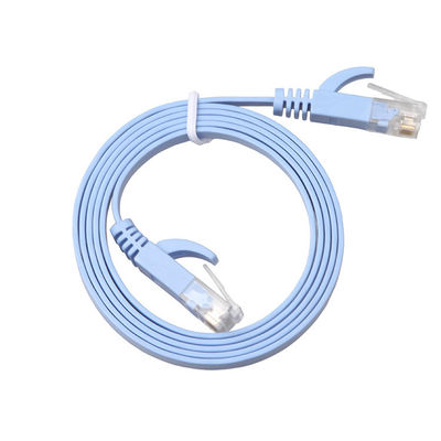 CAT 6 নেটওয়ার্ক ফ্ল্যাট প্যাচ কেবল নীল 0.5m 1m 2m থেকে 100m ব্যান্ডউইথ 350MHz