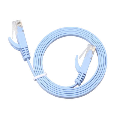 CAT 6 নেটওয়ার্ক ফ্ল্যাট প্যাচ কেবল নীল 0.5m 1m 2m থেকে 100m ব্যান্ডউইথ 350MHz