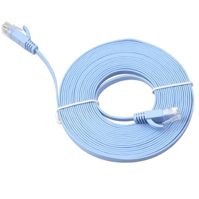 CAT 6 নেটওয়ার্ক ফ্ল্যাট প্যাচ কেবল নীল 0.5m 1m 2m থেকে 100m ব্যান্ডউইথ 350MHz