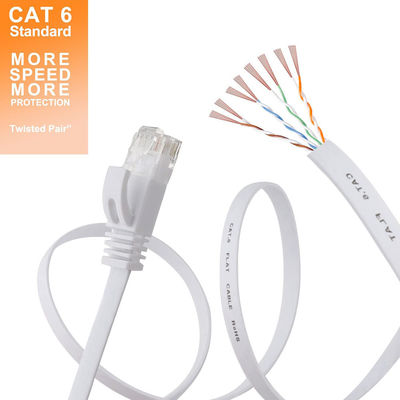আউটডোর ইন্ডোর Cat6 প্যাচ কর্ড 100 Ft 10Gbps স্লিম ফ্ল্যাট টেকসই
