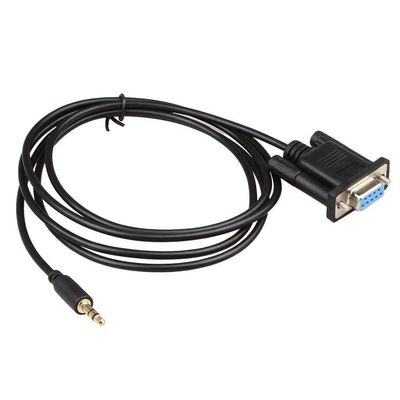 কালো RS232 ওয়্যার হারনেস কেবল DB9Pin মহিলা থেকে DC 3.5 মিমি স্থিতিশীল