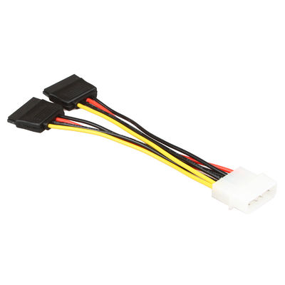 OEM SATA পাওয়ার ওয়্যার হারনেস কেবল SATA 1 থেকে 2 4 পিন মোলেক্স সংযোগকারী থেকে 2
