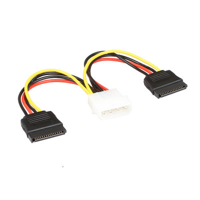 OEM SATA পাওয়ার ওয়্যার হারনেস কেবল SATA 1 থেকে 2 4 পিন মোলেক্স সংযোগকারী থেকে 2