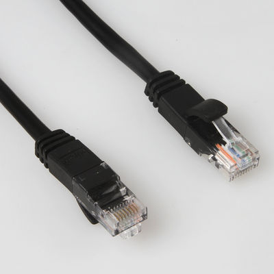 কালো CCA UTP FTP Cat5e প্যাচ কর্ড তারের সাথে RJ45 পুরুষ সংযোগকারী