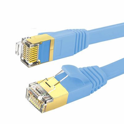 স্থিতিশীল 600MHz ক্যাট 7 ইথারনেট কেবল ফ্ল্যাট, বিসি ব্লু ব্যবহারিক Cat7 SFTP কেবল