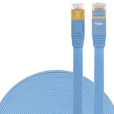 স্থিতিশীল 600MHz ক্যাট 7 ইথারনেট কেবল ফ্ল্যাট, বিসি ব্লু ব্যবহারিক Cat7 SFTP কেবল