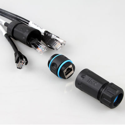 জলরোধী 4 ইন 1 ক্যাট 6a ইথারনেট কেবল, 4 শাখা পুরুষ RJ45 Cat6a ট্রাঙ্ক কেবল