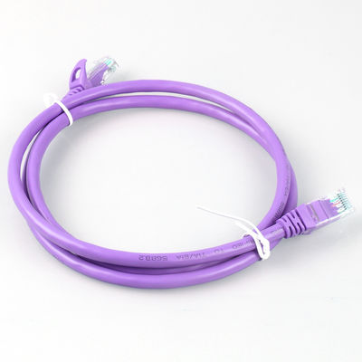 নেটওয়ার্ক LED ডিসপ্লের জন্য Rj45 বেগুনি Cat6a প্যাচ কর্ড HDPE নিরোধক