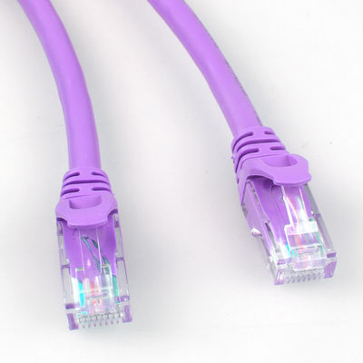 নেটওয়ার্ক LED ডিসপ্লের জন্য Rj45 বেগুনি Cat6a প্যাচ কর্ড HDPE নিরোধক