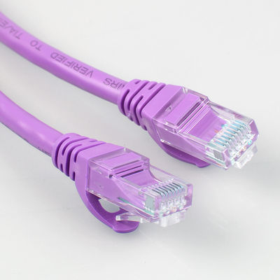 নেটওয়ার্ক LED ডিসপ্লের জন্য Rj45 বেগুনি Cat6a প্যাচ কর্ড HDPE নিরোধক