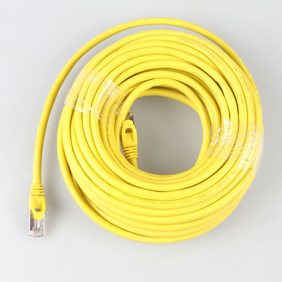 হলুদ আউটডোর Cat7 SSTP কেবল, ব্যবহারিক 26AWG LSZH প্যাচ কর্ড