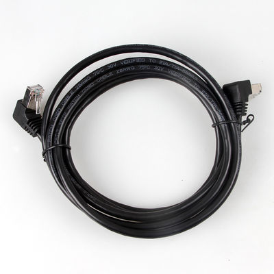 OEM স্থিতিশীল Cat7 প্যাচ কর্ড 90 ডিগ্রি থেকে 270 ডিগ্রি ঊর্ধ্বমুখী কোণযুক্ত