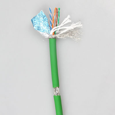শিল্প অ্যাপ্লিকেশনের জন্য উচ্চ নমনীয়তা Cat 5e SFTP AWG26 পিভিসি সবুজ RJ45 ইথারনেট কেবল